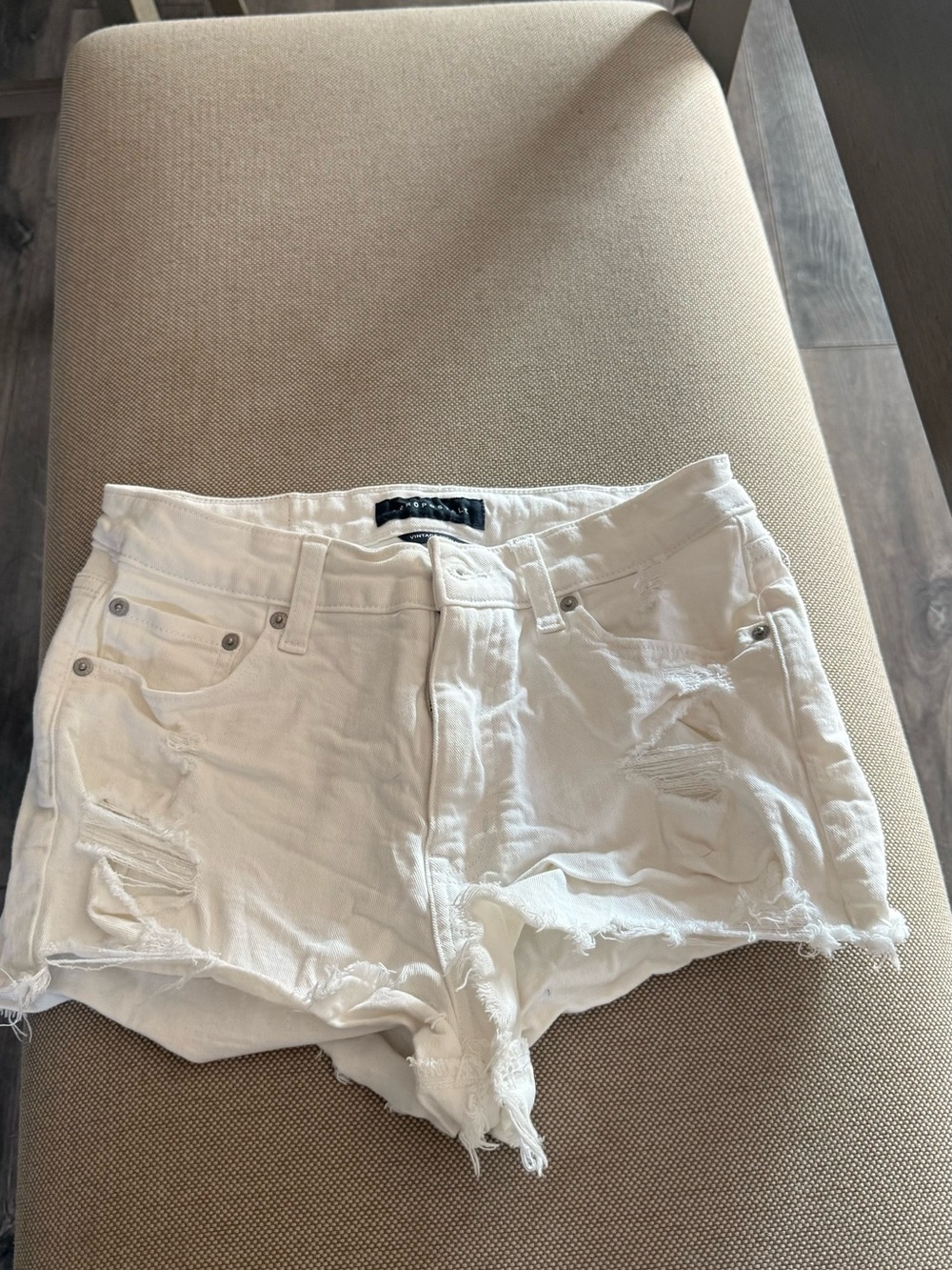 Aeropostale White Distressed Women's Jean Cutoff Shorts